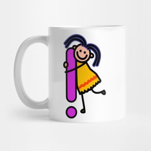 Letter Exclamation Mark for girls alphabet Kids Colorful Cartoon Character Mug